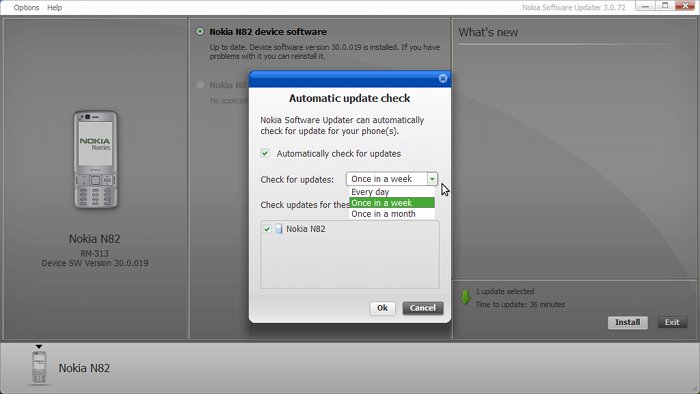 NSU 3 Beta - Setting update frequency