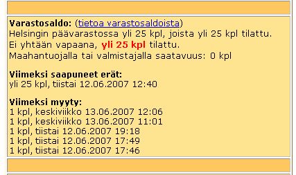 Verkkokauppa.com E90 page stock section