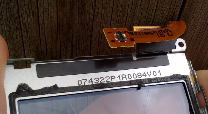 Detail on the underside of the capacitive glass screen