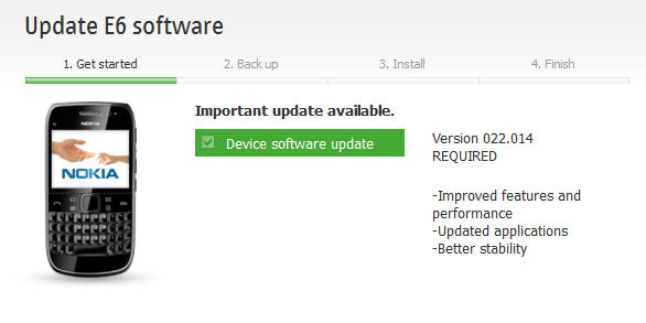 Nokia E6 firmware
