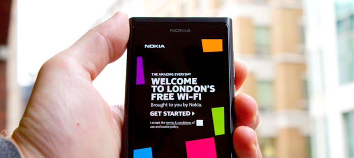 Nokia London WiFi login page