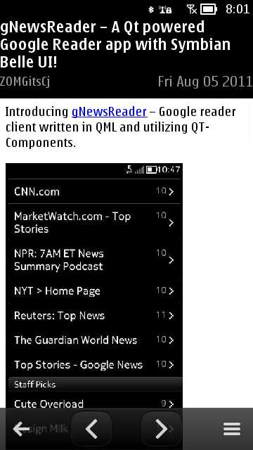 Screenshot, gNewsReader