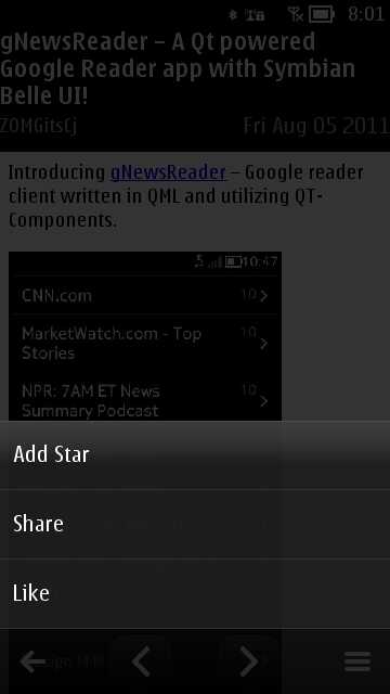 Screenshot, gNewsReader