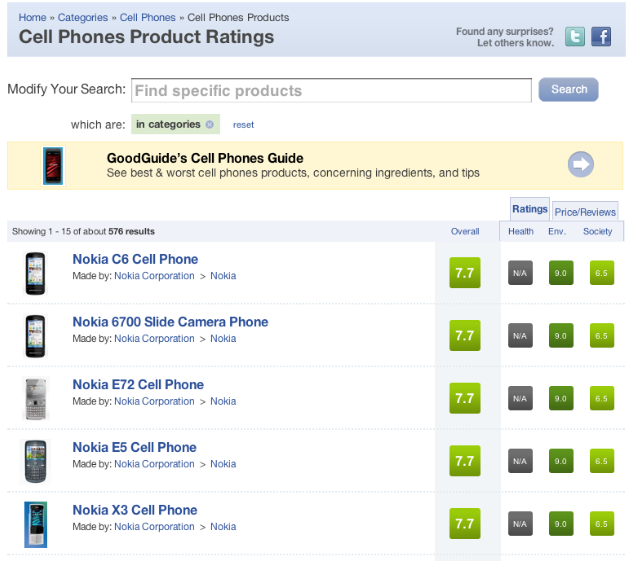 Good Guide screengrab