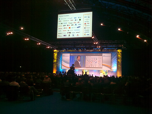 Lee Williams on stage at Symbian Smartphone Show