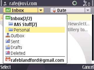 Mail on Ovi configured