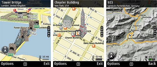 Nokia Maps 3.0 screens
