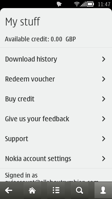 Screenshot, new Nokia Music