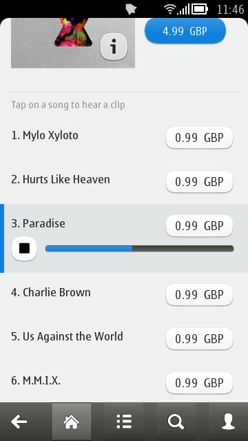 Screenshot, new Nokia Music