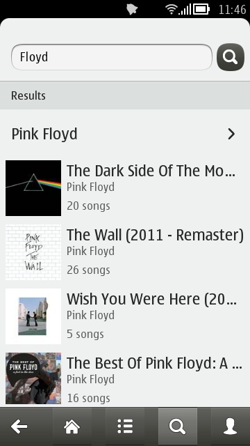 Screenshot, new Nokia Music