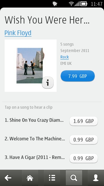 Screenshot, new Nokia Music