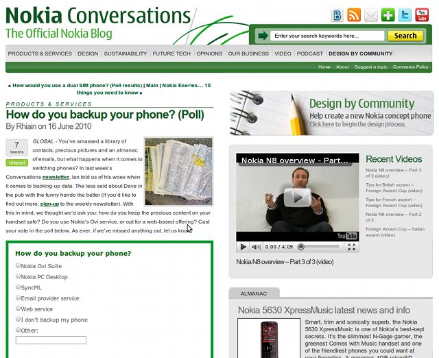 Nokia Conversations Poll - How do you backup your phone?