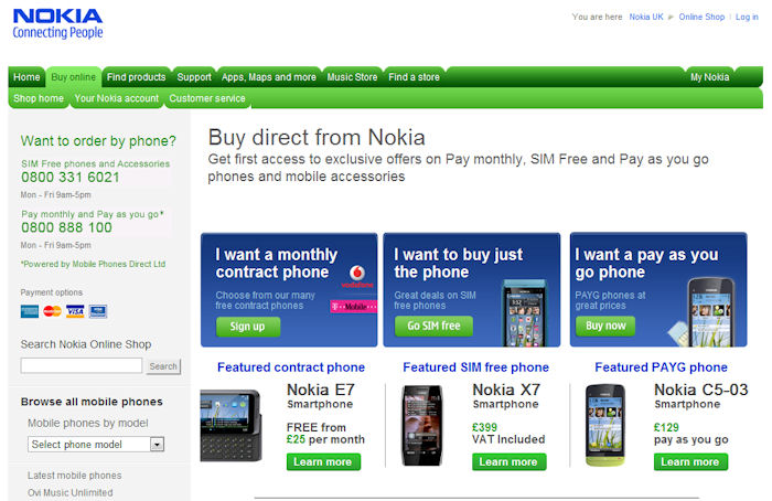 Nokia UK Online store