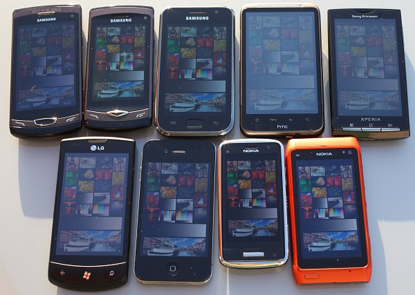 Screen comparisons in sunlight