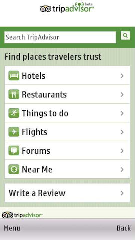 Trip Advisor in Ovi Maps