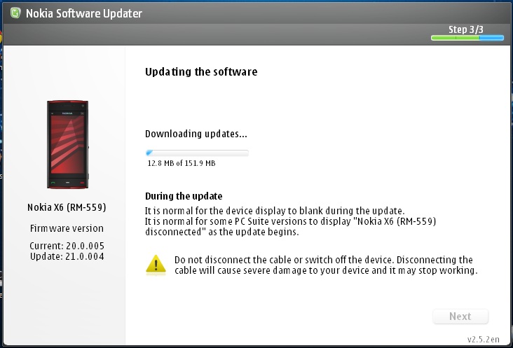 X6 PC Suite Updating