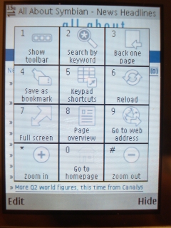 E52 Web - Keypad shortcuts