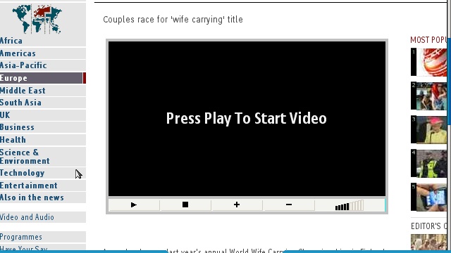 Bolt displaying embedded video on the BBC News website
