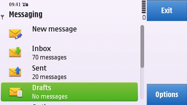 Messaging menu