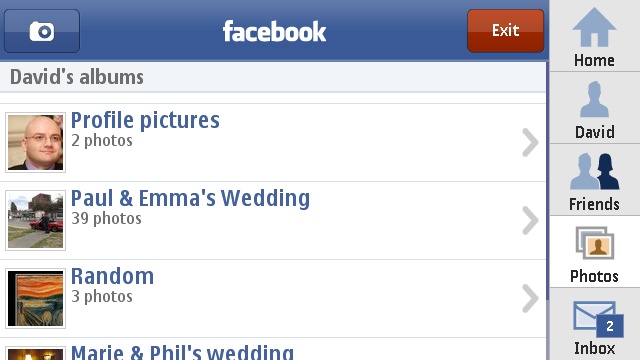 The Nokia Facebook application
