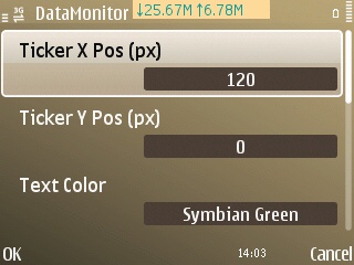 Setting the ticker position in DataMonitor