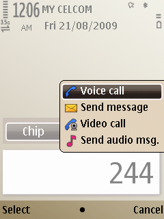 E52 Smart dial on home screen