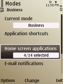 E52 Homescreen plugin setting