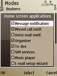 Nokia E52 Home screen plugins