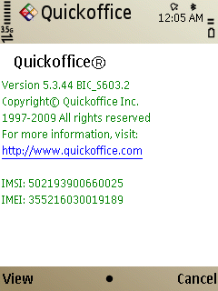 E52 Quickoffice