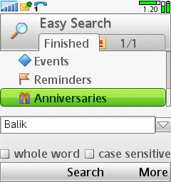 Easy Search UIQ 3 FC mode