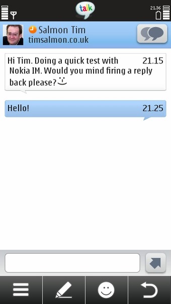 The speech bubble conversation view