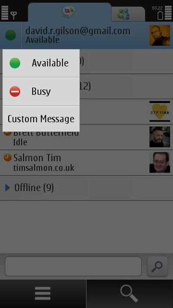 Changing your online status