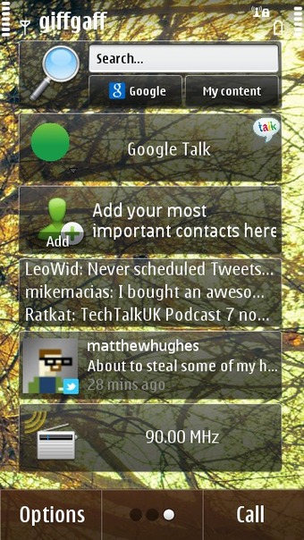 The home screen widget which cycles between your signed in services