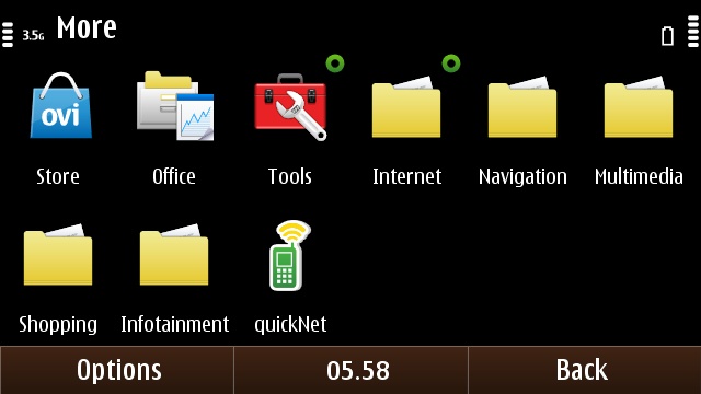 Launching quickNet from the App-Grid