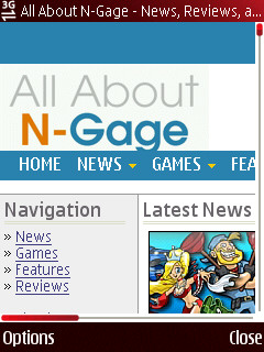 All About N-Gage website viewed through 5320 browser