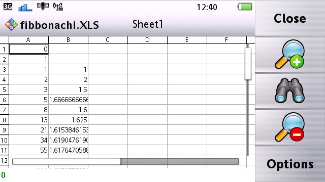 Vivaz Pro Quick Office 6.2 Spreadsheet