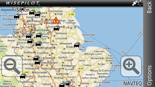Vivaz Pro WisePilot map with traffic overlay