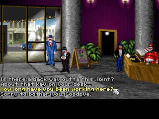 Amazon Queen in the hotel lobby