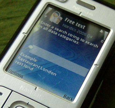 Nokia 6110 Navigator destination search
