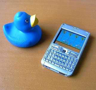 Sonic The Hedgehog running on an E61 with a rubber duck