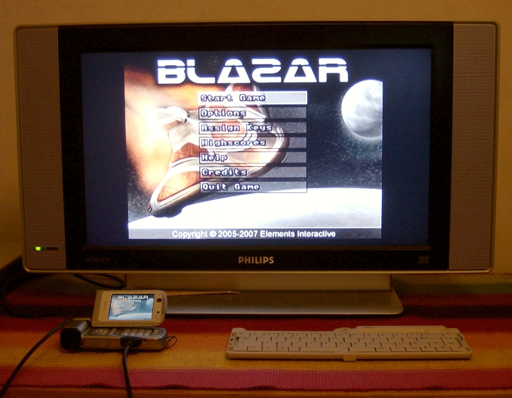 Blazar on a television set