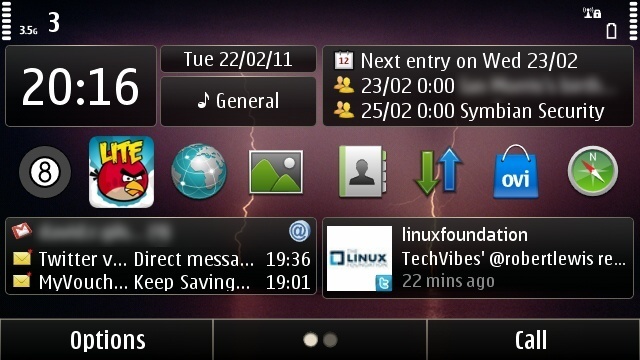 The Nokia Social widget in action