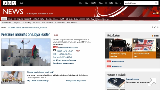 Rendering the desktop version of BBC news