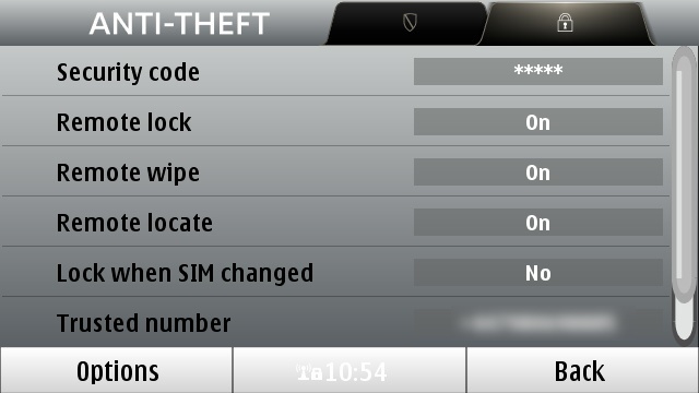The free Anti-Theft settings available on F-Secure