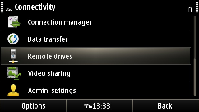 Connectivity options in Symbian^3