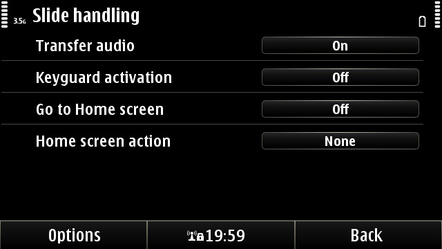 Comprehensive options for setting slide behaviour