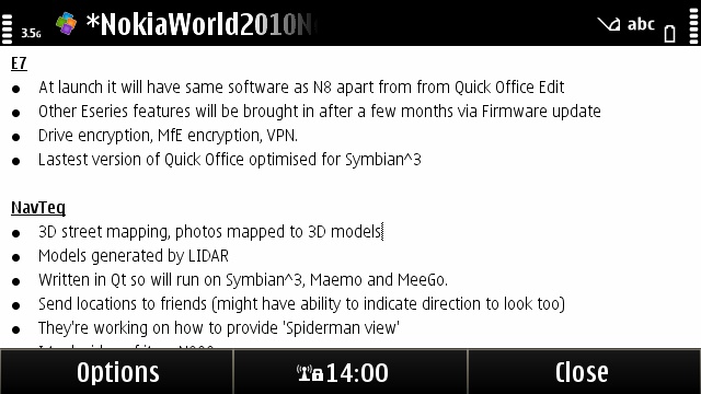 Bullet lists and other formatting in Quick Office