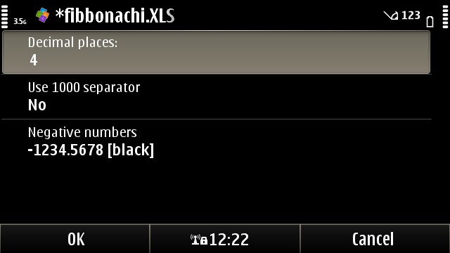 Number formatting in QuickOffice