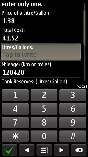 Screenshot, Fuel manager