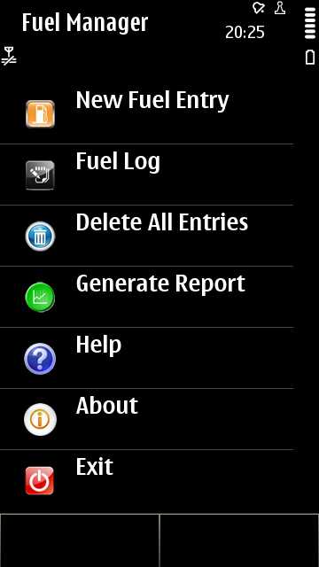 Screenshot, Fuel manager